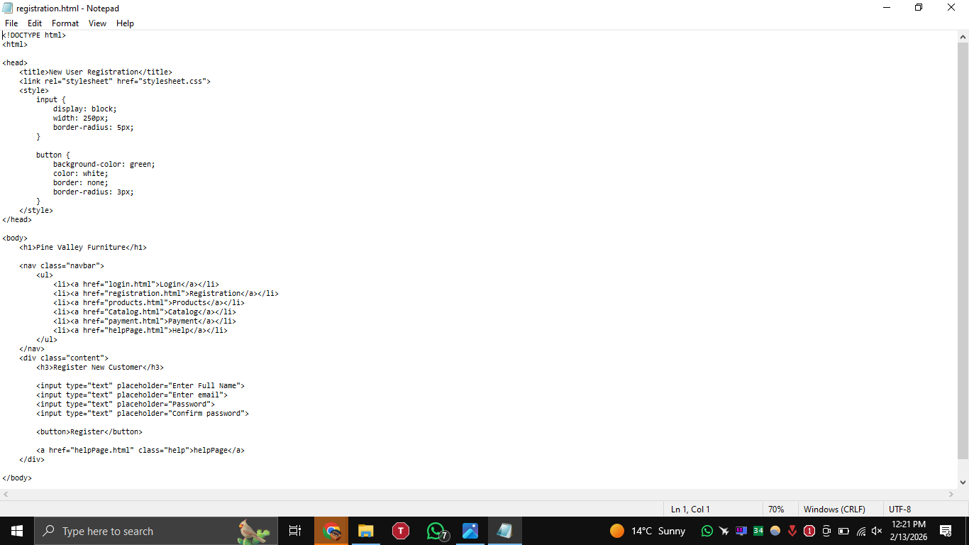 Registration Page