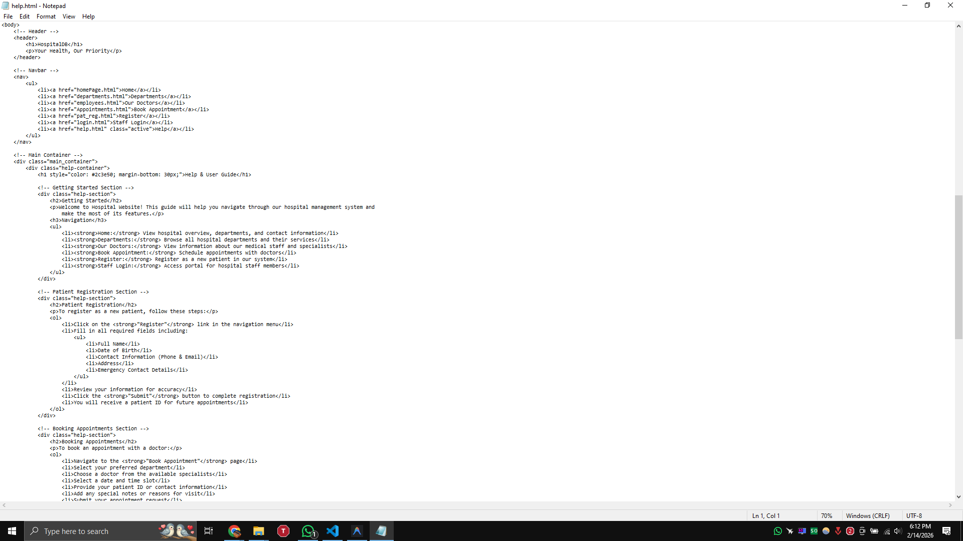 Appointments Page